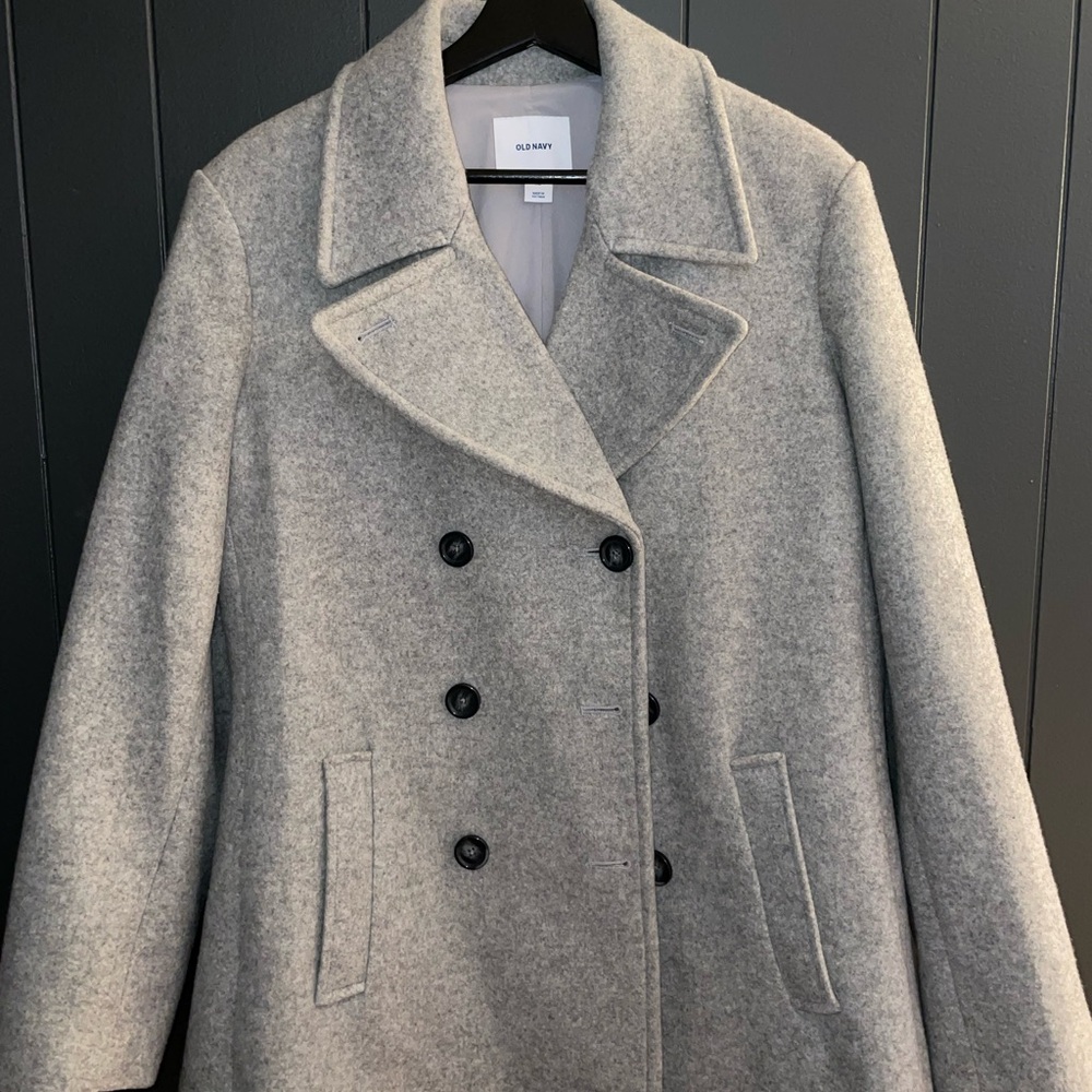 Gray Double-Breasted Women's Coat